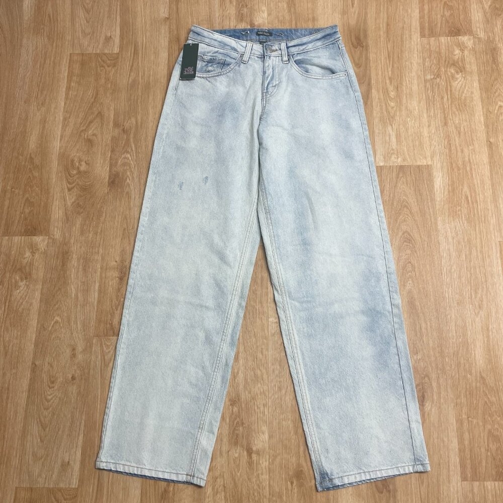 WILD FABLE JEANS 90'S RELAXED STRAIGHT DETACH WAIST LIGHT WASH MID RISE BLUE - Picture 3 of 13